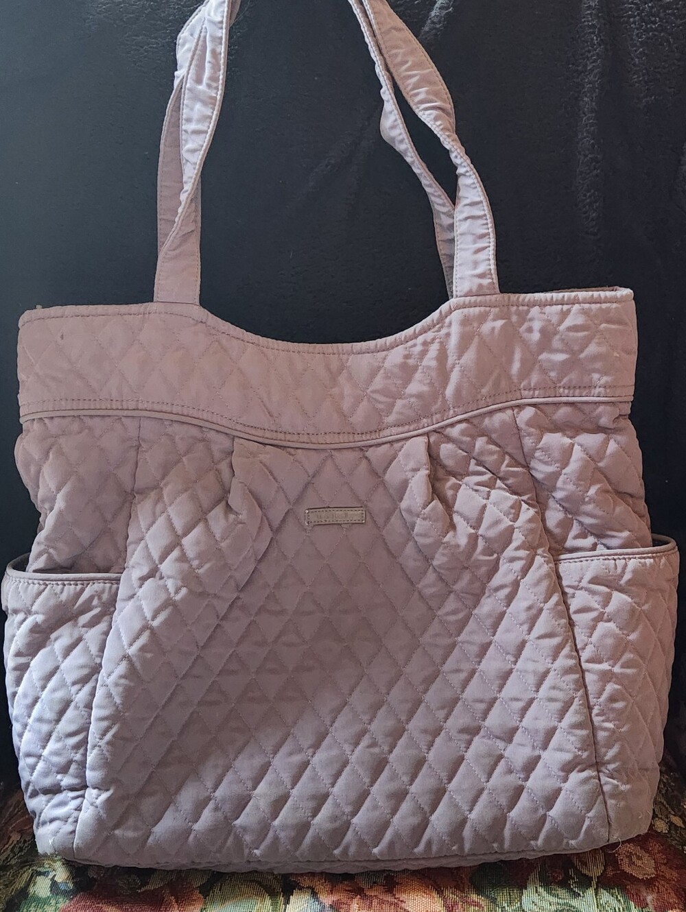 Vera Bradley Gray Quilted Shoulder Tote
